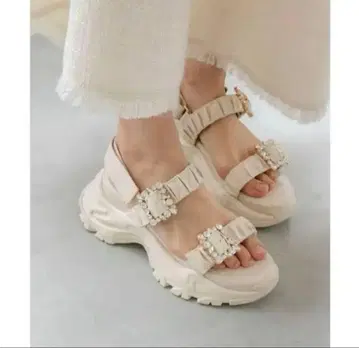 RANDA 비쥬 x 개더 벨트 스포츠 샌들 M 사이즈