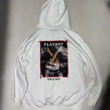 PLAYBOY 그래픽 후드티 화이트