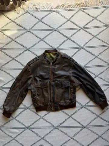 브라운 가죽 빈티지 자켓