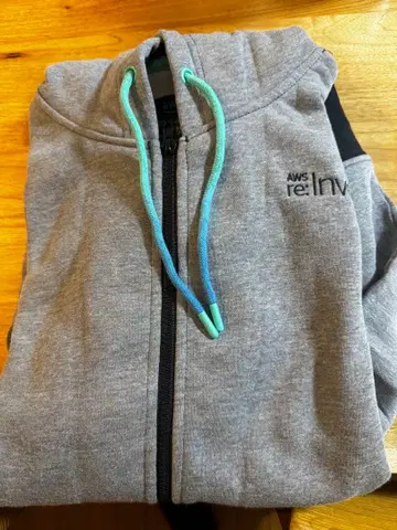 AWS re:Invent 풀 집업 후드티 그레이