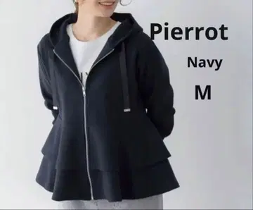 [새상품급] Pierrot 프릴 후드티 네이비 M