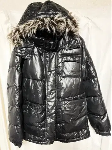 퍼 달린 다운 자켓 y2k 그런지 archive 짧은 기장 광택