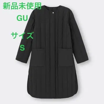 새상품 GU 지유 히트 패딩 퀼팅 코트 S 롱 충전솜