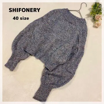 [ 시포네리 ] 멜란지 니트 풀오버 40 블루 계열 두꺼운 원단 울 혼방