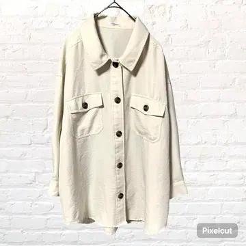 50114 그라시아 GLACIER 셔츠 자켓 L 아이보리 화이트 완판템