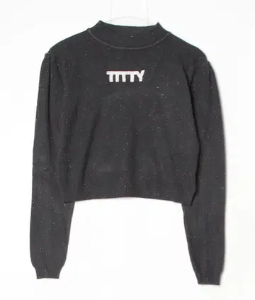 TITTY&CO. 하이넥 라메 리브 니트탑