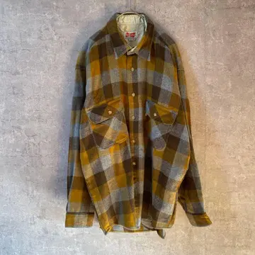 Budweiser 컬러풀 체크 셔츠 긴팔 XL 사이즈 브라운 계열