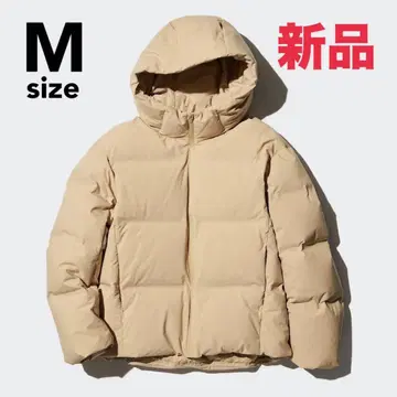 [ 새상품 ] UNIQLO 심리스 다운 후드티 베이지 M 사이즈