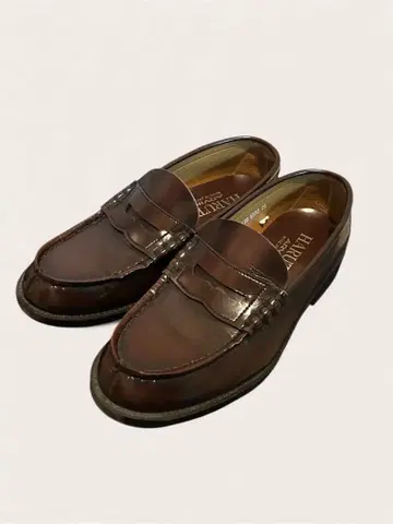 HARUTA 브라운 가죽 로퍼 25cm