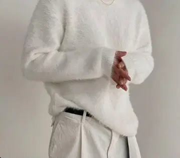 T셔츠 긴팔 샤기 니트 모헤어 무지 한국