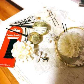 머리 장식 성인식 기모노 세트 헤어 액세서리 정월 결혼식