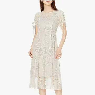 SNIDEL 베이지 레이스 반팔 원피스 사이즈 0