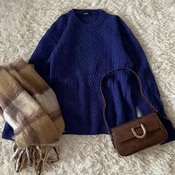 SHIPS 케이블 니트 크루넥 울 100% 스웨터