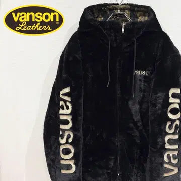 [ 미사용급 ] VANSON 반손 리버서블 보아 후드티 블랙 XXL
