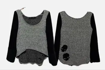 00s HEAVEN AND EARTH skull gray knit