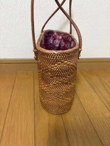 브라운 뜨개질 바스켓백