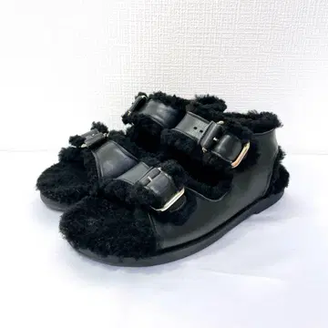 Deuxieme Classe FUR DELUXE 퍼 샌들 블랙