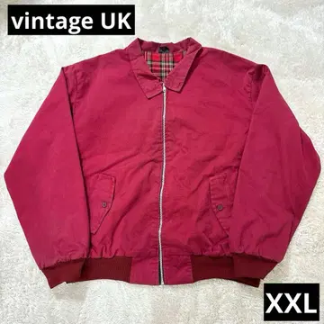 빈티지 UK 해링턴 자켓 스윙탑 빨간색 체크 안감