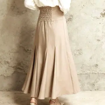 MERCURYDUO 베이지 코르셋 플레어 스커트 S