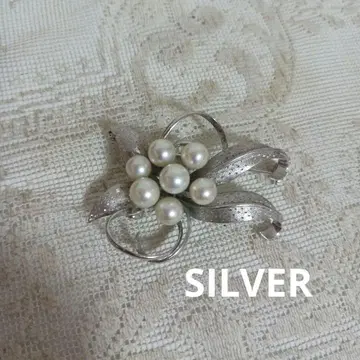 진주 7알 플라워 브로치