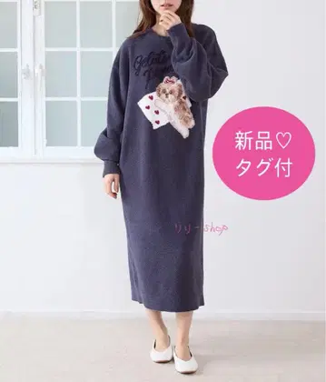 택 포함 새상품 젤라또피케 시즈 자카드 원피스 네이비