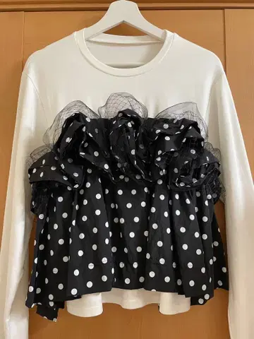 MAISON SPECIAL Mixed Fabric Fril Tops