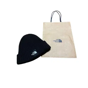 THE NORTH FACE 블랙 니트 모자 세트