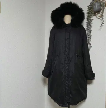 새상품급 Day's Salon 다운 코트 4L 블랙 다크 그레이 블랙