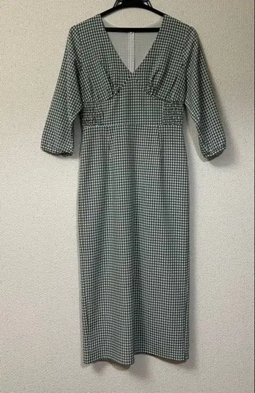 U by SPICK&SPAN 허리 개더 깅엄 원피스