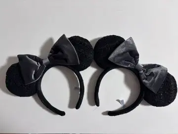 미키 귀 머리띠 블랙 리본 포함 2개 세트