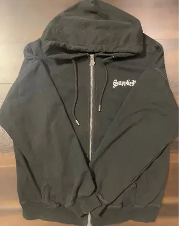 supplier 지퍼 후드티 블랙 L