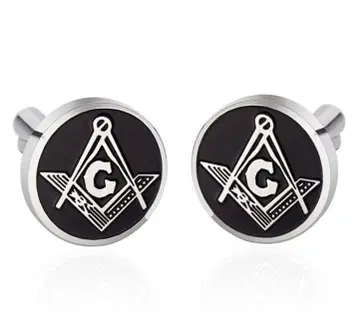 화이트 골드 마감 비밀결사 프리메이슨 커프스 비밀결사