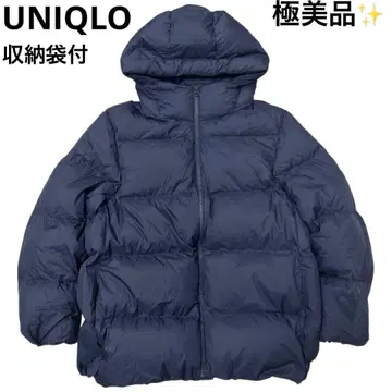 컨디션 최상 유니클로 UNIQLO 울트라 라이트 다운 코쿤 후드티 네이비