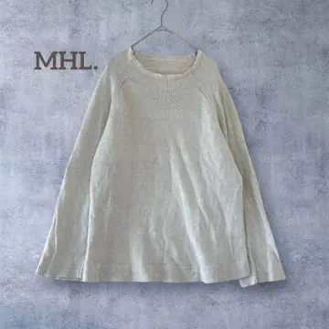 [ 마가렛호웰 ] 코튼 린넨 긴팔 니트 모크넥 II L