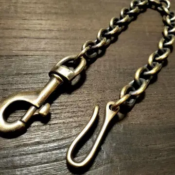 훈제 놋쇠 원형 타원형 15mm 지갑 체인 빈티지 나스칸