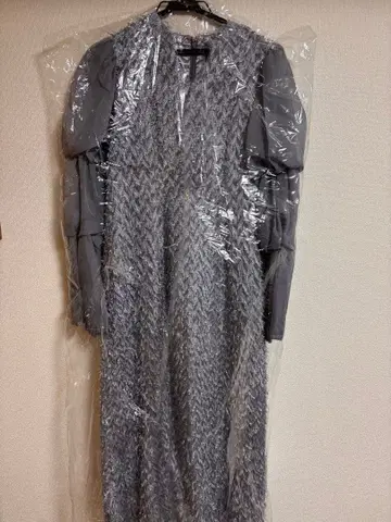 niana / 디자인 슬리브 샤기 드레스