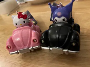 LED 라이트 점등 헬로키티 마이멜로디 자동차형 키링