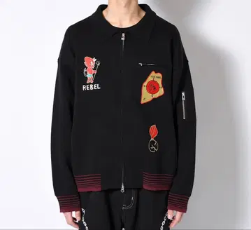 HIGH-GATE SOUVENIR DEVIL ZIP KNIT 블랙