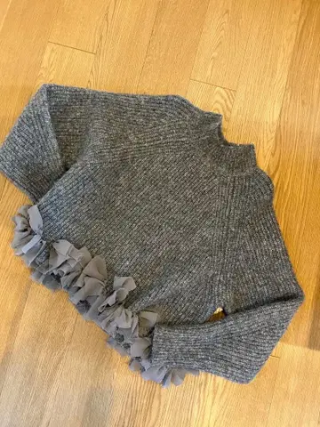 아르페쥬 스토리 밑단 쉬폰 니트