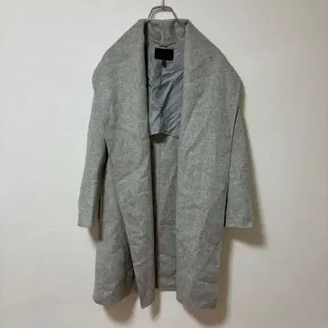 ICB 그레이 롱 코트 오픈 프론트 여성용 사이즈 9