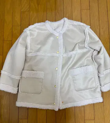 flower 다운 무스탕 코트