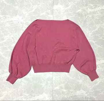 eimy istoire 볼륨 슬리브 숏 기장 니트탑 핑크