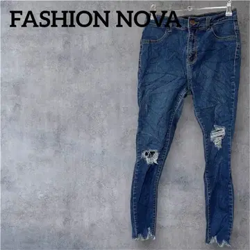 FASHION NOVA 데미지 블루 데님 팬츠