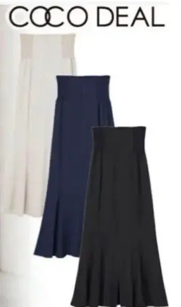 COCODEAL 백 레이스업 머메이드 스커트 네이비