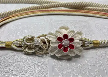 b-159 순수 실크 허리띠 후리소데 성인식 장식 매듭 츠마미세이카 꽃