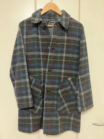 할리우드 런치마켓 롱 코트 그레이 체크 사이즈 2