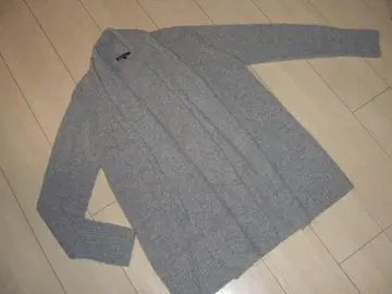 23구 스톨 부착 후와후와 롱 가디건 38 그레이 믹스