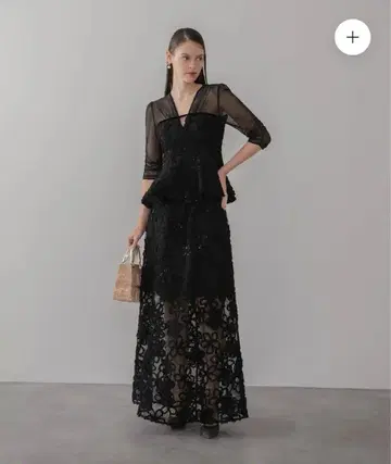 [ LEJA LUXE ] 신상 플라워 레이스 페플럼 셋업 드레스