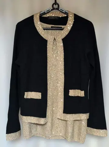 DAMA COLLECTION 캐시미어 가디건 탱크탑 세트