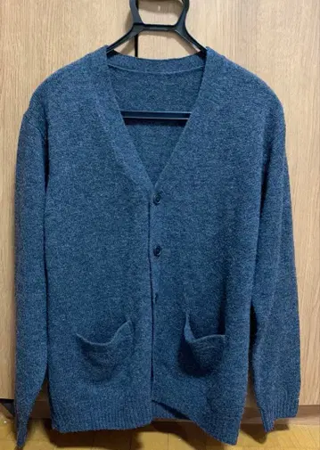 무인양품 워셔블 울 미들 게이지 V넥 가디건 L 사이즈 그레이